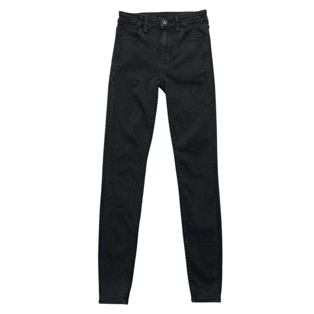 American Eagle Jeans Women's Size 4L Black Next Level‎ Stretch Hi Rise Jeggings